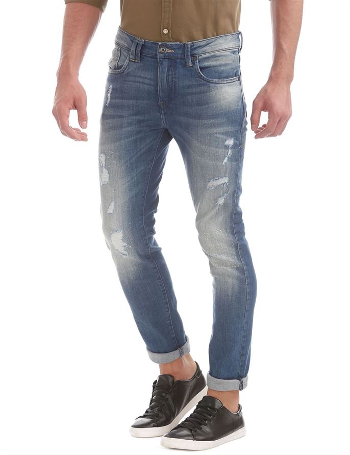 Flying Machine Men Casual Wear Solid Jeans